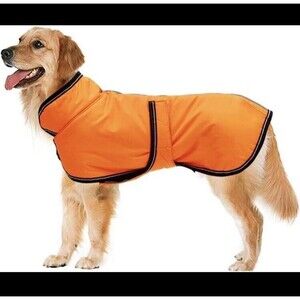 Koogal Cotton/Nylon Water-Resistant Puffer Jacket Dogs - 4XL -Orange/Black - NWT